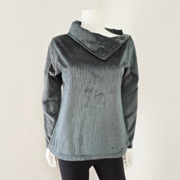 Wooly Bully Wear Sweaters - Wooly Bully Wear Colorado Pullover Sweater Size M Gray Velour Convertible Neck